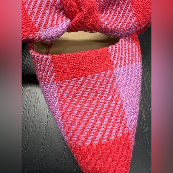 Ann Taylor Vibrant Pink and Red pointed toe Mules new - Picture 4 of 6